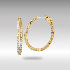 Gold 2.3ct 66-2.0mm In/Out Oval Hoop with Safety Clasp Diamond Earrings - Model XE3249AA