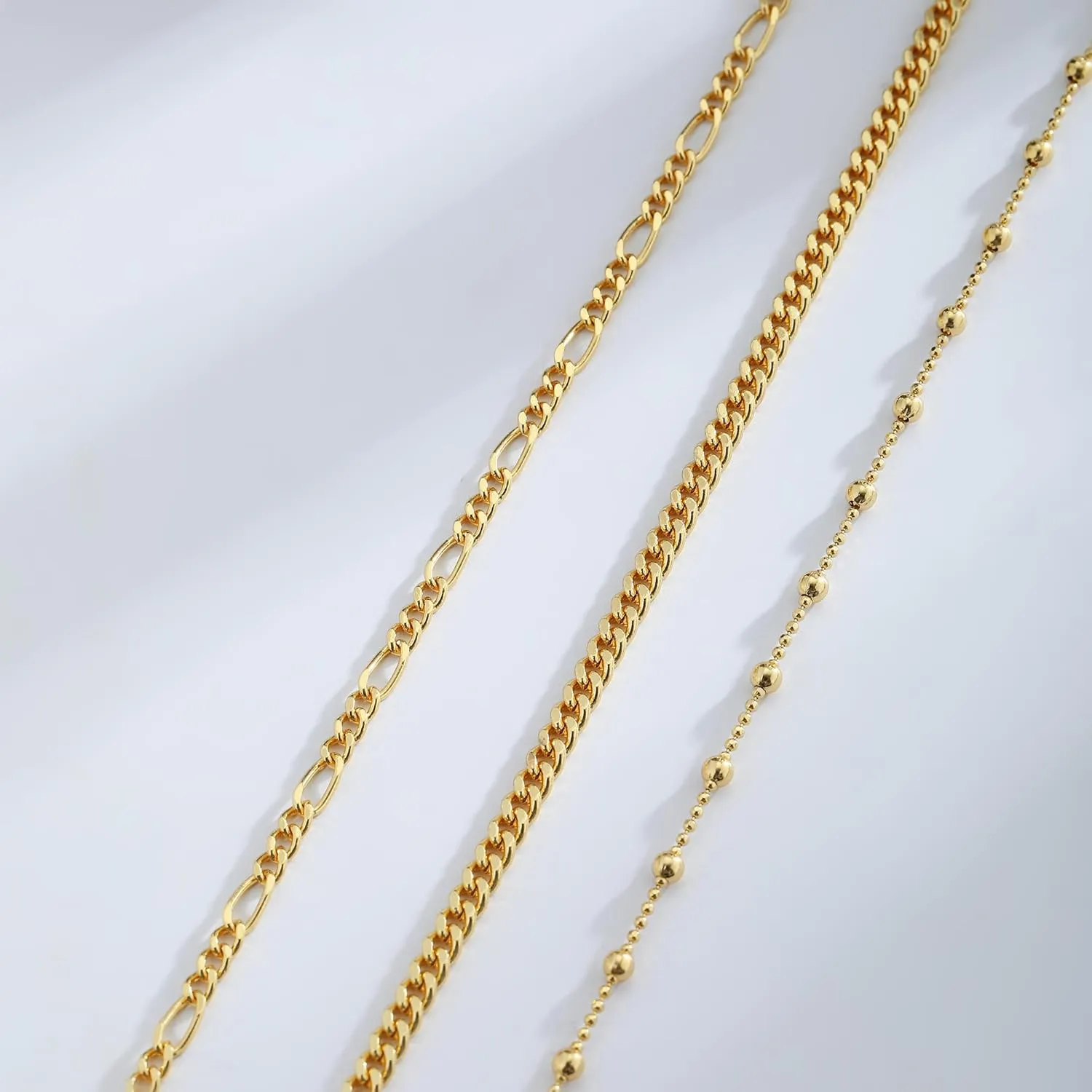 Gold Anklets for Women Waterproof 14k Gold Plated Cuban Link Anklets Non Tarnish Rope Herringbone Ankle Chain Summer Beach Jewelry Gifts for Women