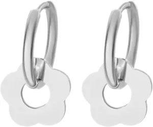 Gold Flower Hoop Earrings for Women Bohemia Flower Charm Earrings Dainty Earrings Jewelry Gift