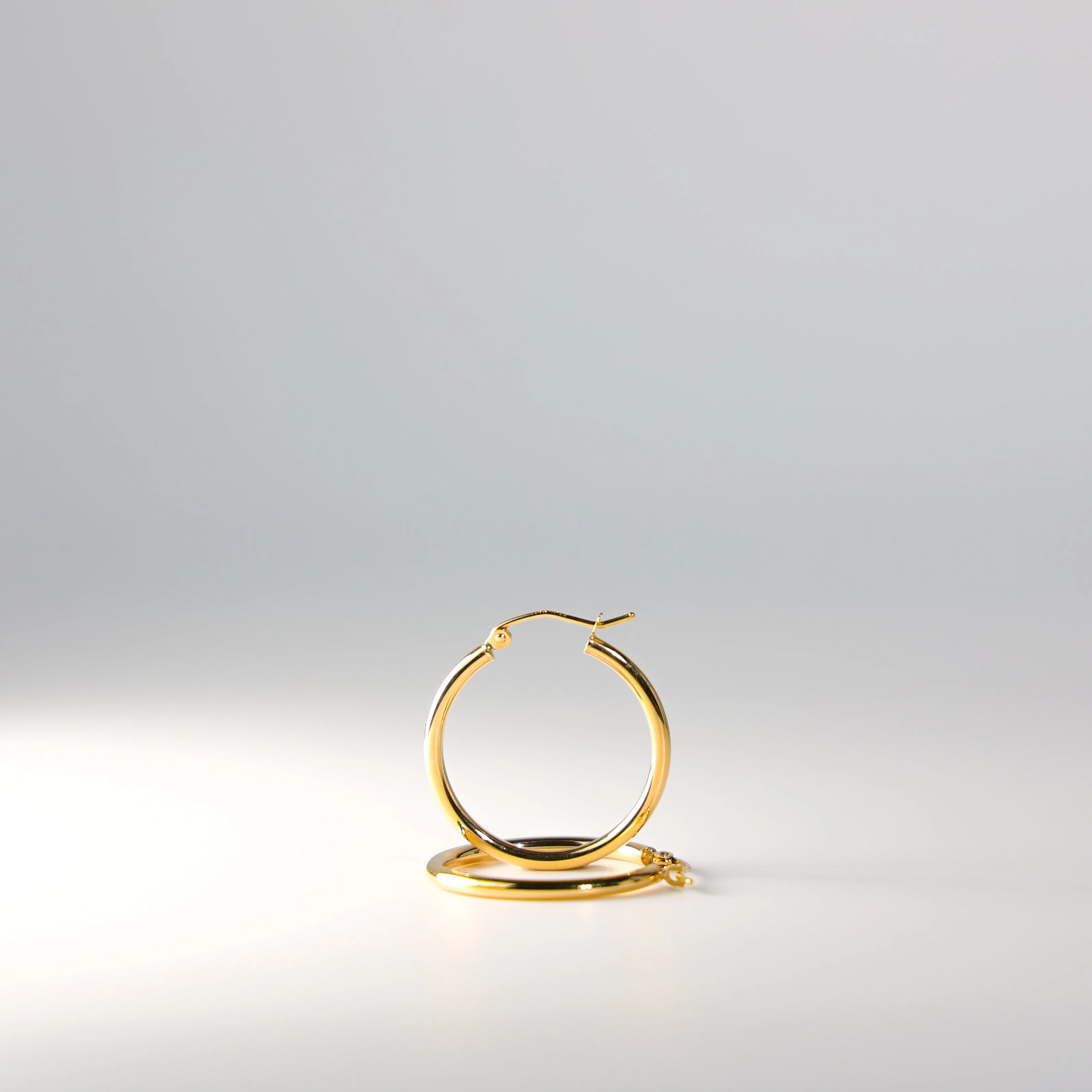 Gold Huggie Hoop Earrings 25MM Width Model-139