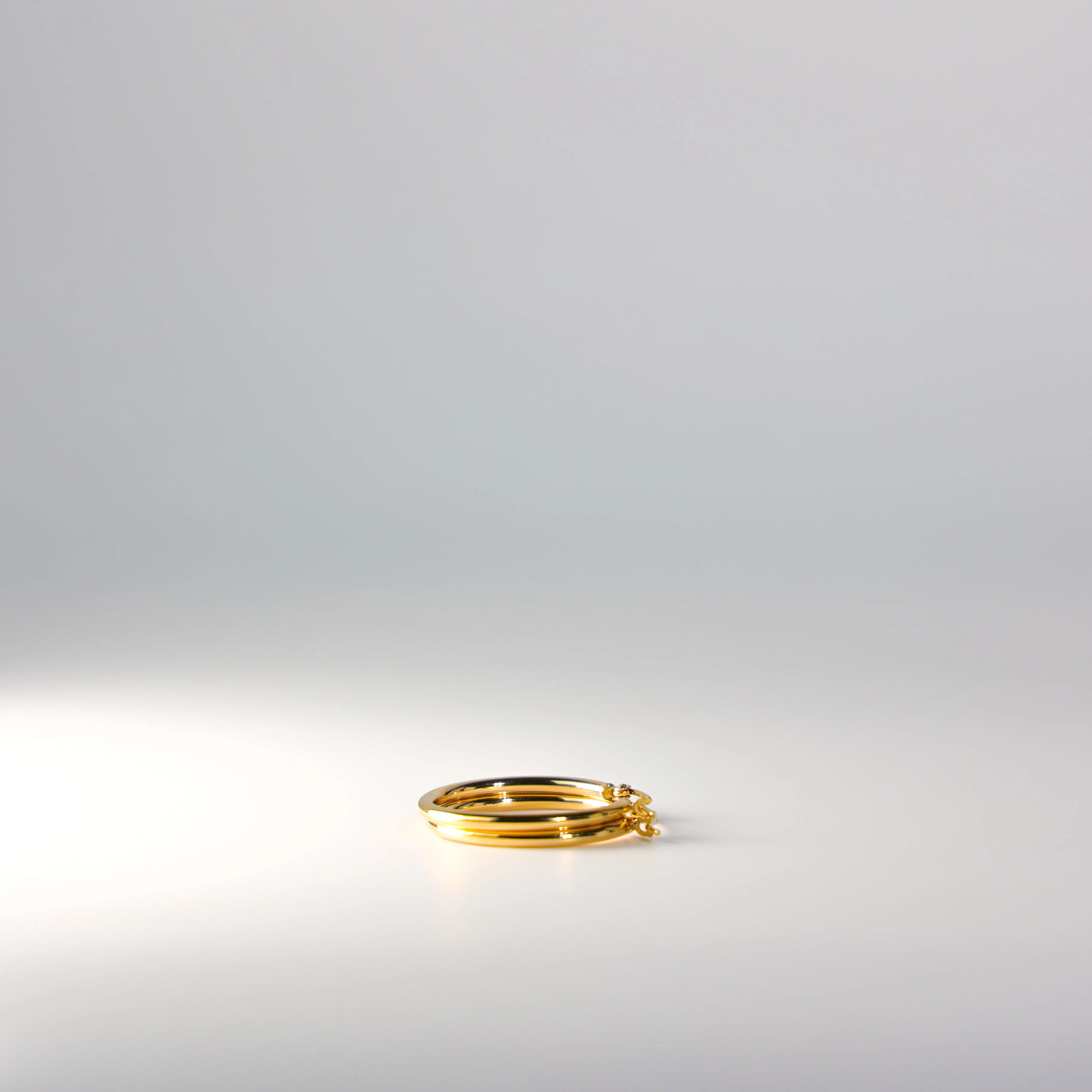 Gold Huggie Hoop Earrings 25MM Width Model-139