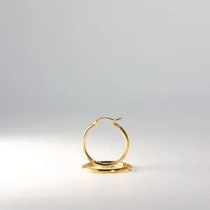Gold Huggie Hoop Earrings 25MM Width Model-139