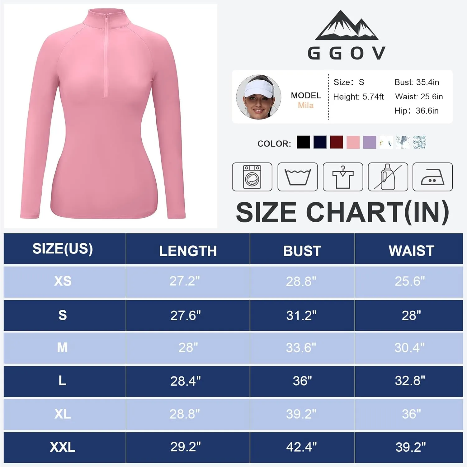 Golf Shirts for Woman UPF 50  Sun Protection Quick Dry Lightweight Long Sleeve Polo Shirts for Woman Rash Guard
