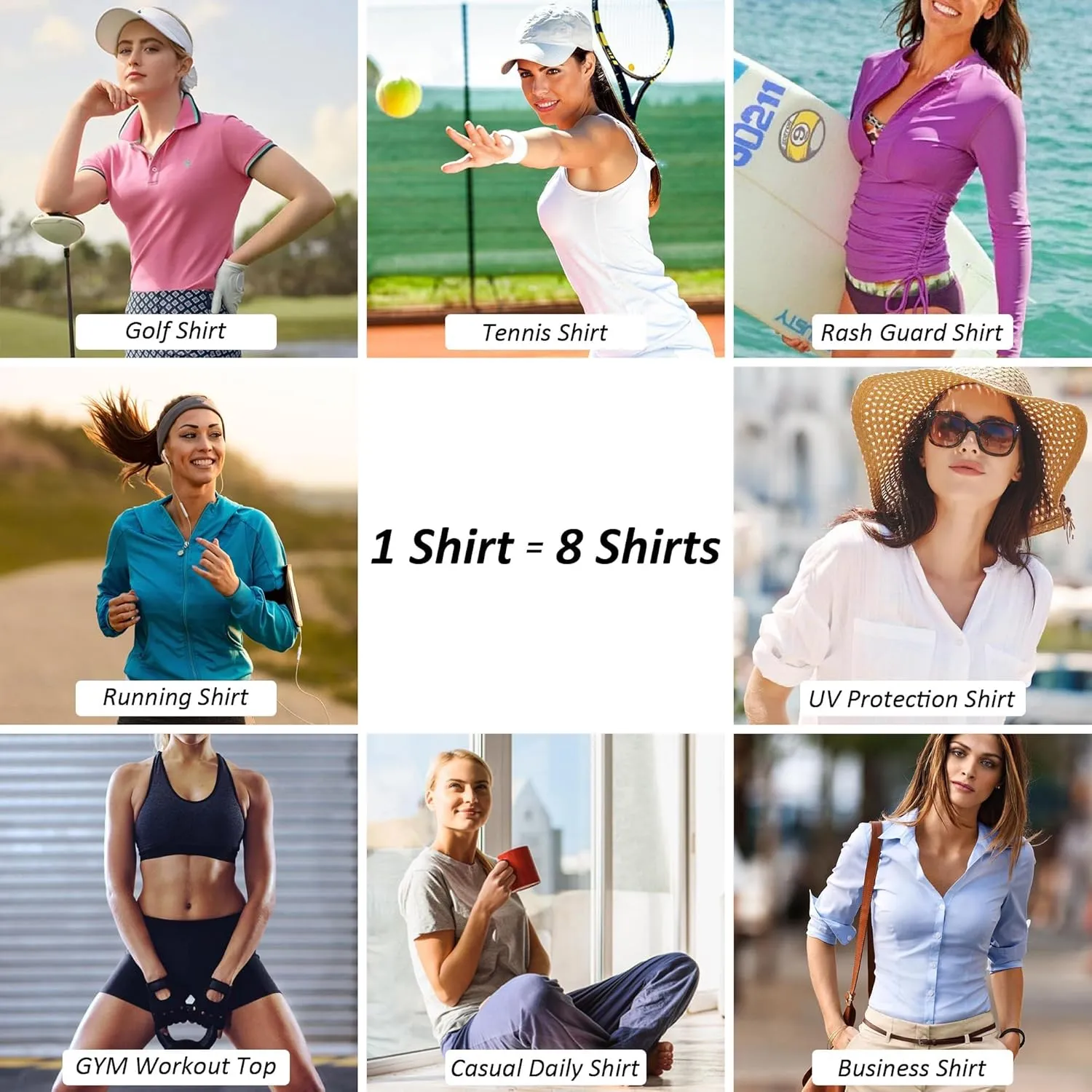 Golf Shirts for Woman UPF 50  Sun Protection Quick Dry Lightweight Long Sleeve Polo Shirts for Woman Rash Guard