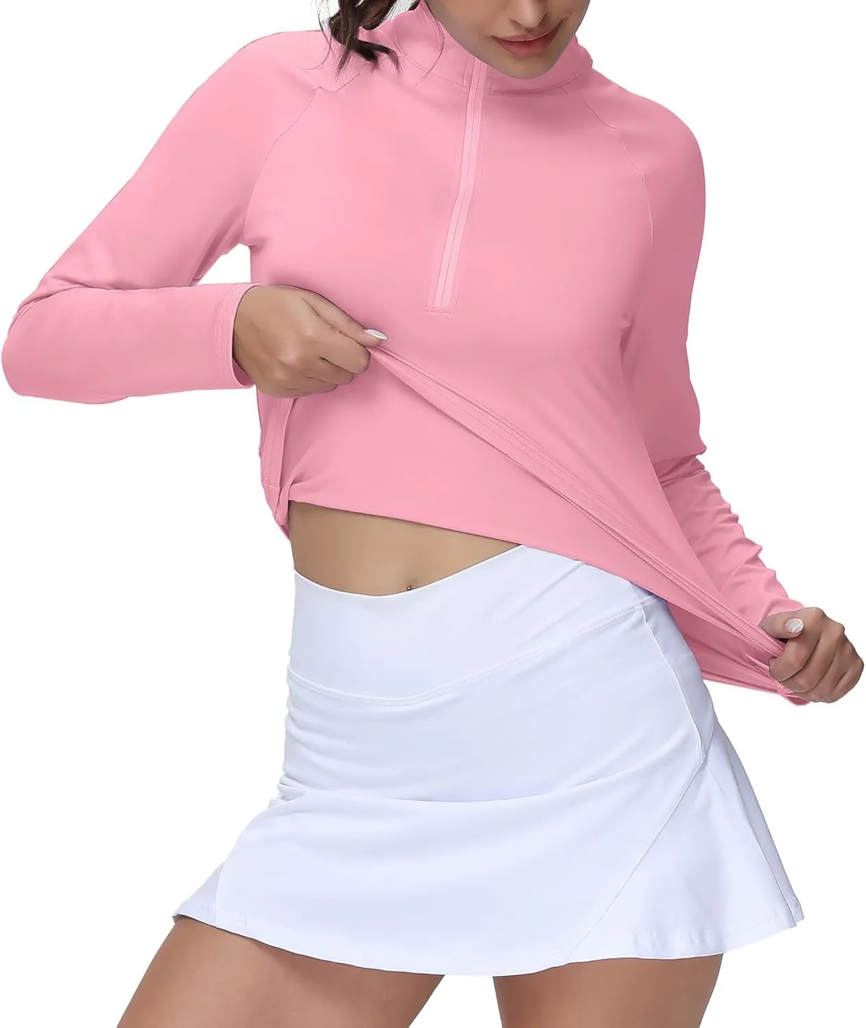 Golf Shirts for Woman UPF 50  Sun Protection Quick Dry Lightweight Long Sleeve Polo Shirts for Woman Rash Guard