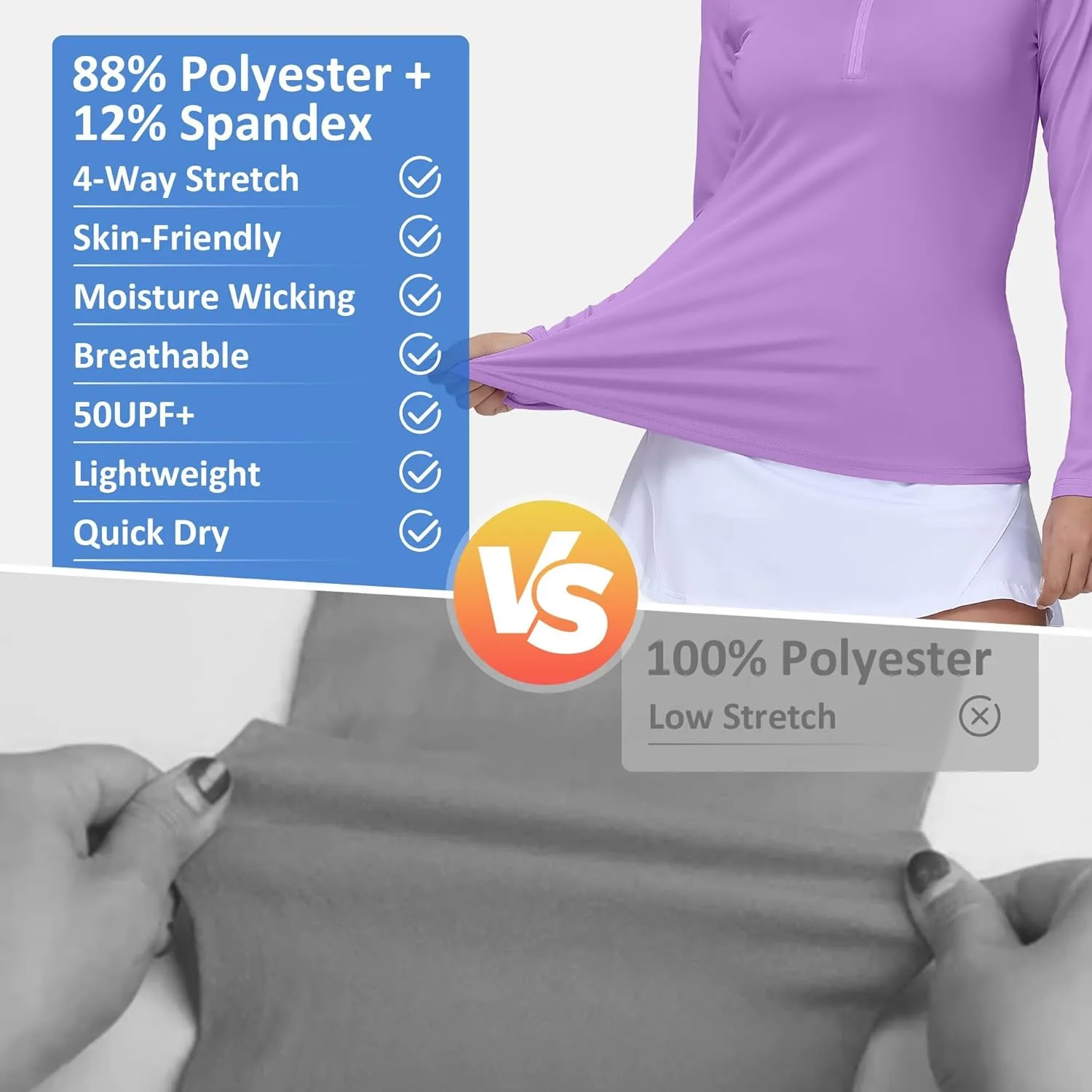 Golf Shirts for Woman UPF 50  Sun Protection Quick Dry Lightweight Long Sleeve Polo Shirts for Woman Rash Guard