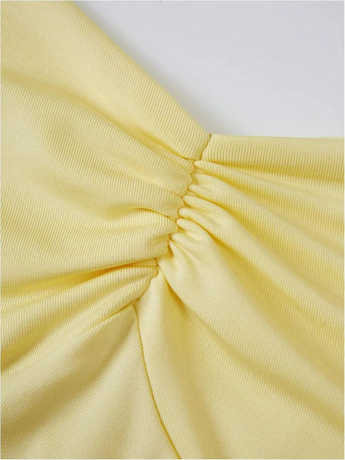 GORGLITTER Women's 2 Piece Skirt Sets Summer Outfits Ruched Bow Tie Camisole Top Mini Ruffle Skirt Set