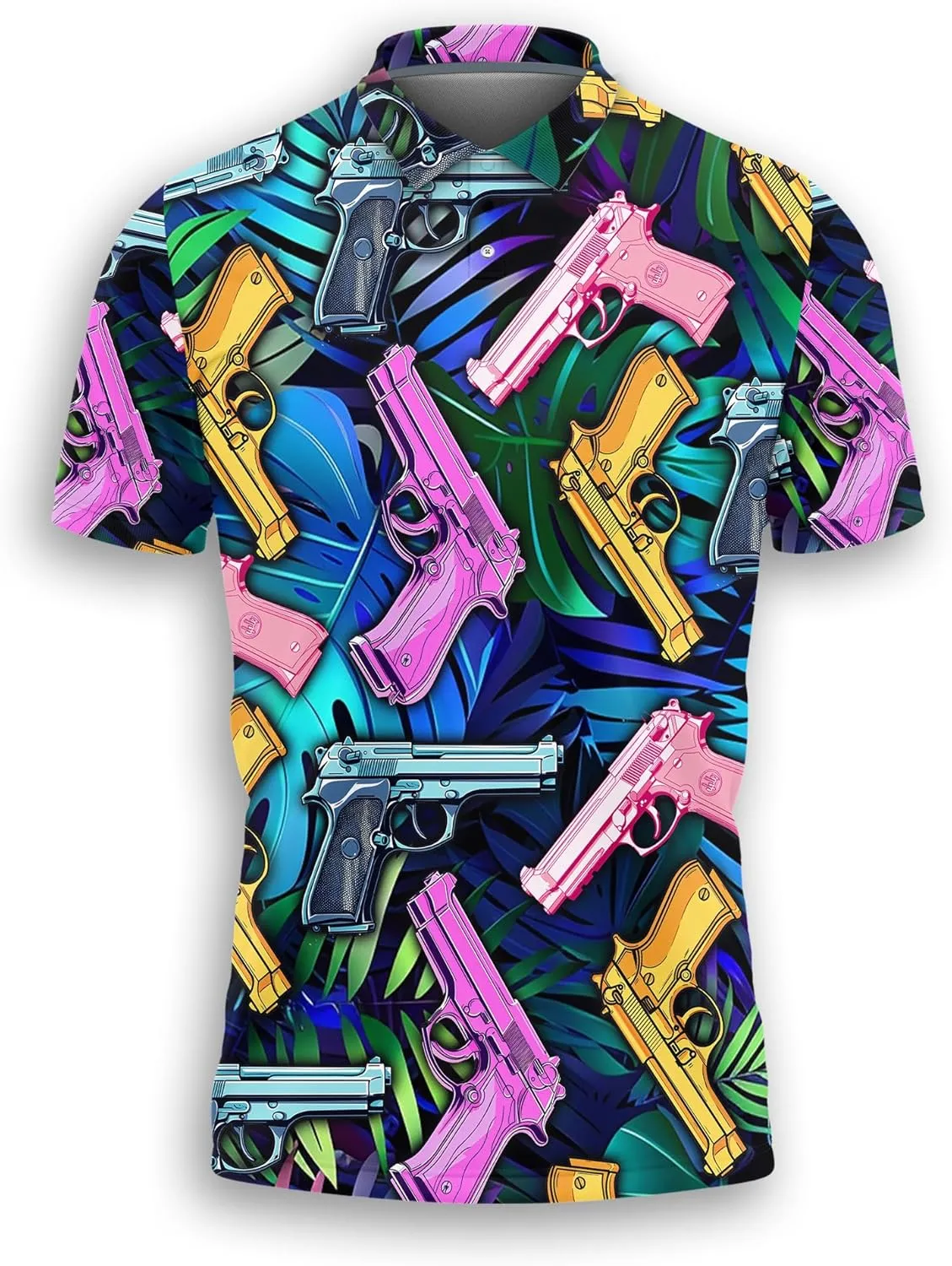 Gun Polo Shirts for Men - Short Sleeve Golf Shirts Dry Fit Mens Polo T-Shirt Casual Style 11
