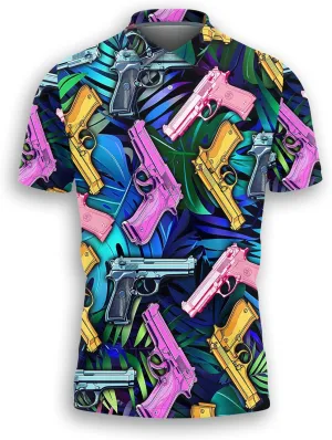 Gun Polo Shirts for Men - Short Sleeve Golf Shirts Dry Fit Mens Polo T-Shirt Casual Style 11
