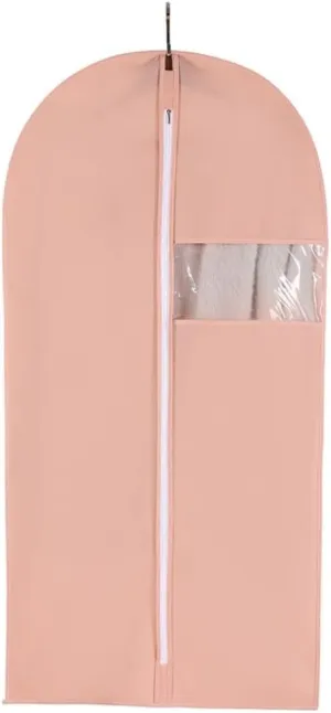 Habrur Clothes Cover 5 Pack Foldable Garment Bag with Clear Window Garment Bag for Travel Closet Suit Bags (Color : Pink, Size : 60 * 120cm)