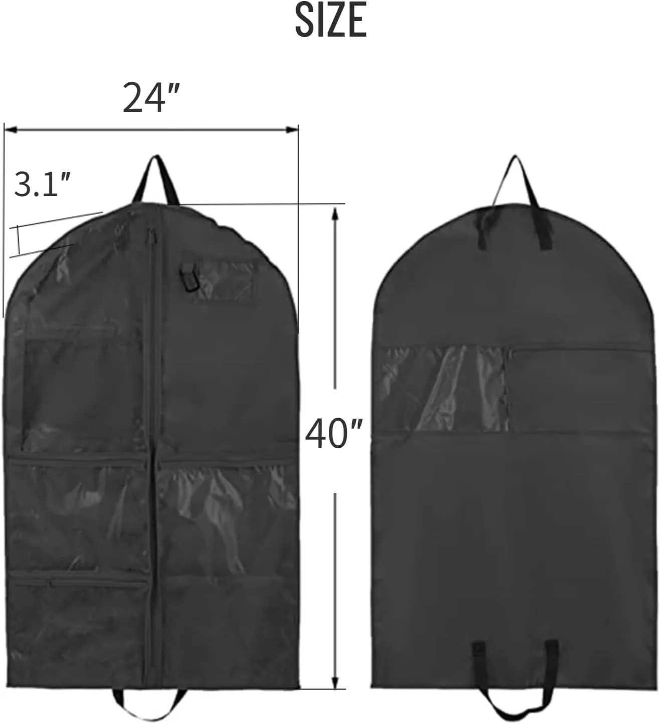 Hanging Garment Bag Waterproof 40 inch for Hanging Clothes Travel Storage Bags for Kids Dance Costumes Sports Skating Theatre Beauty Pageants (Pink 2 packs, 24 x 3 x 40 inches)