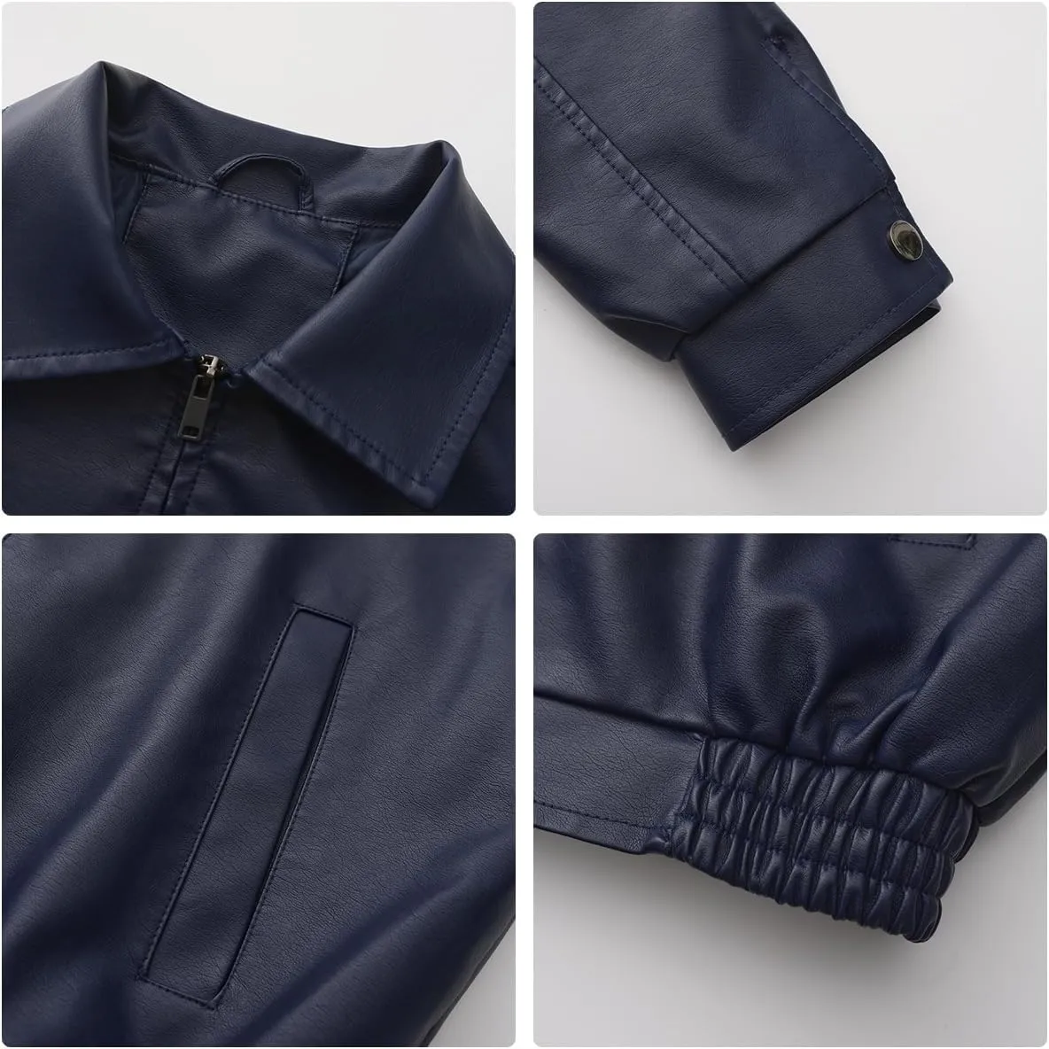 hathne Women's Oversized Leather Jackets Faux Zip Up Fall Fashion Motorcycle Jackets Coats Winter Clothes