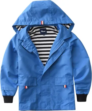 Hiheart Boys Girls Waterproof Hooded Jackets Cotton Lined Rain Jackets