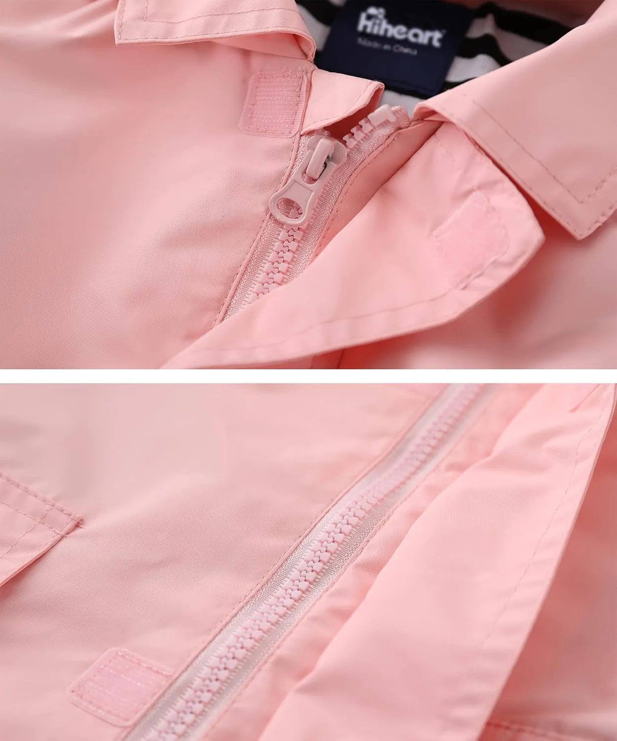 Hiheart Boys Girls Waterproof Hooded Jackets Cotton Lined Rain Jackets
