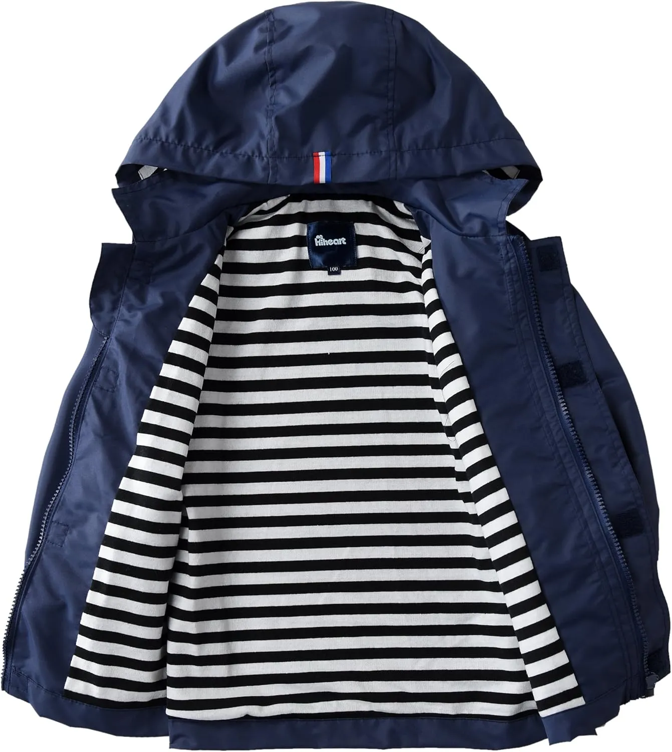 Hiheart Boys Girls Waterproof Hooded Jackets Cotton Lined Rain Jackets