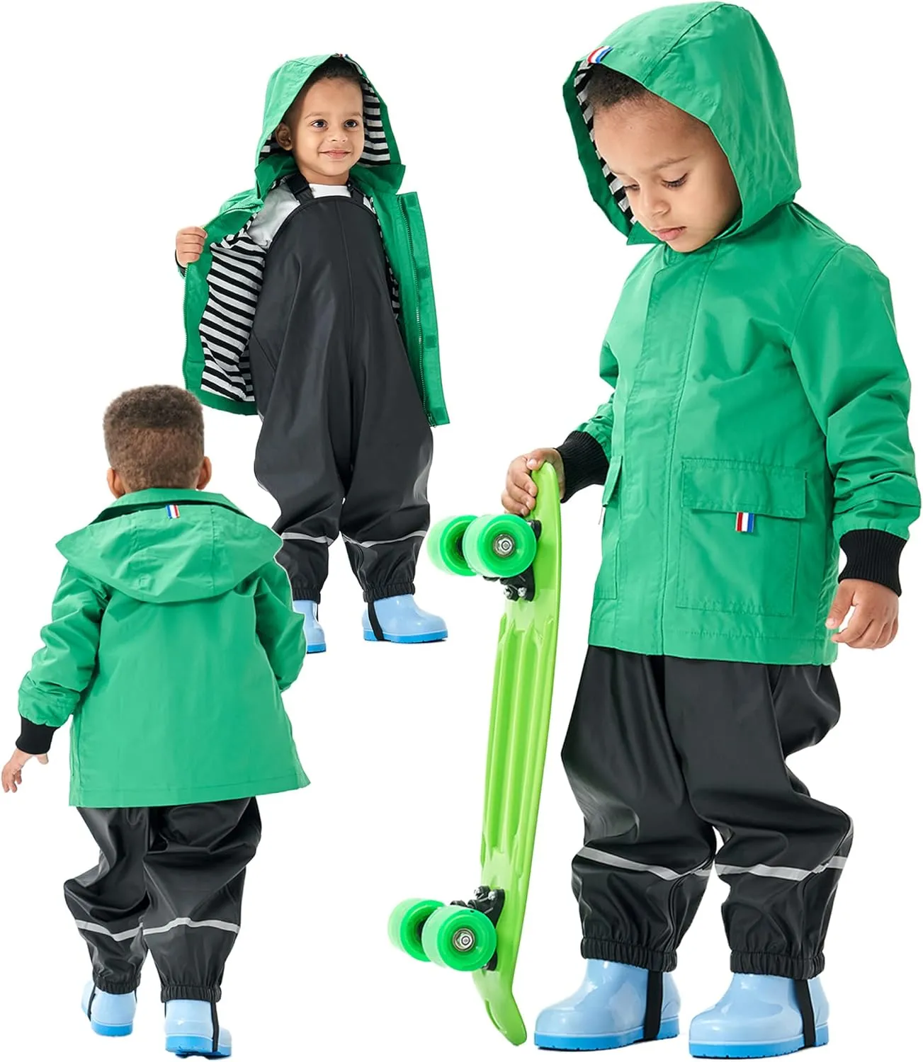 Hiheart Boys Girls Waterproof Hooded Jackets Cotton Lined Rain Jackets