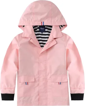 Hiheart Boys Girls Waterproof Hooded Jackets Cotton Lined Rain Jackets