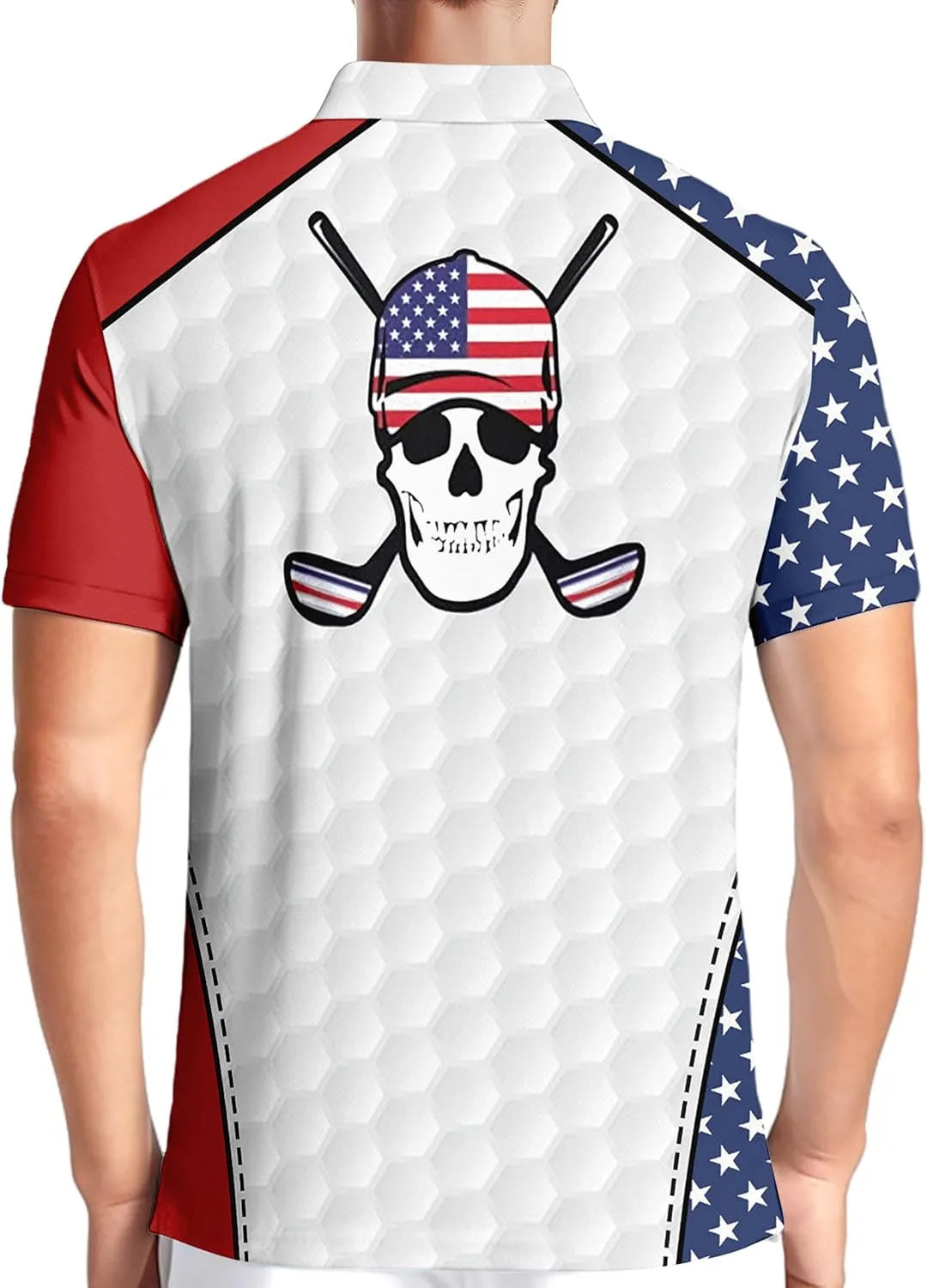 HIVICHI Golf Shirts for Men Funny Hawaiian Crazy Print Mens Polo Shirt
