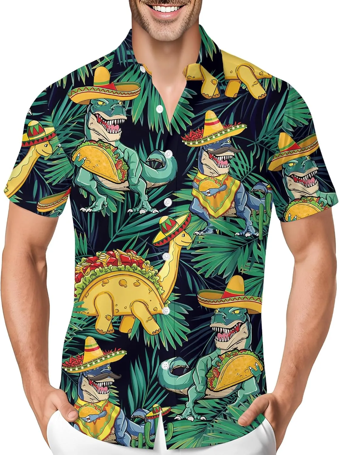 HIVICHI Hawaiian Shirt for Men Funny Summer Beach Aloha Shirts