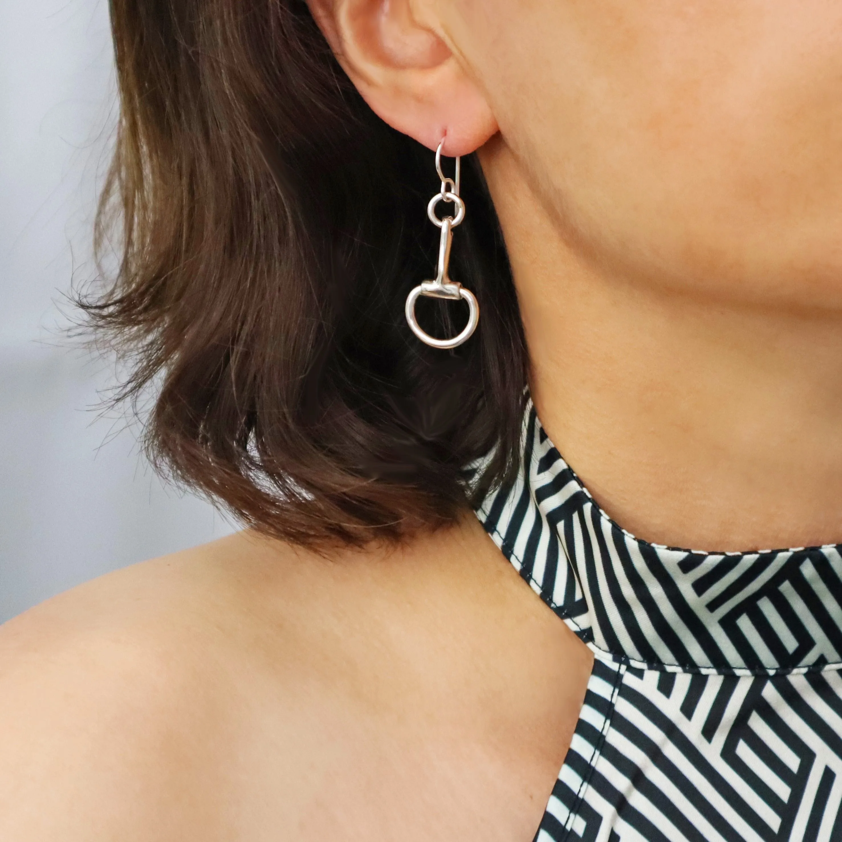 Horse Snafflebit Earrings in 925 Silver