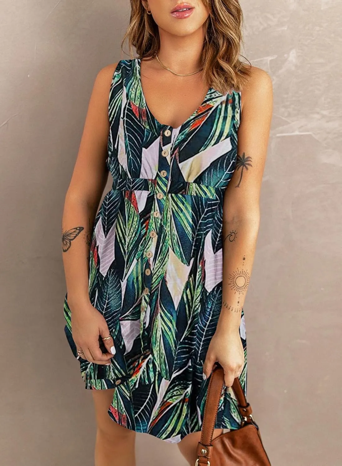 Hount Women's 2024 Casual Summer Sleeveless Dresses Button Down Beach Sundress with Pockets