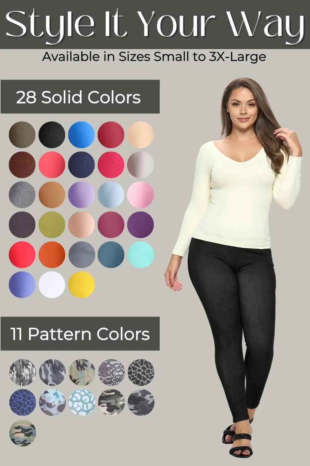 ICONOFLASH Women's Stretch Jeggings with 5 Pockets Pull On Skinny Jean Leggings (Available in Plus Size)