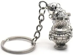 ikasus Censer Incense Burner Key Ring Accessory, Zinc Alloy Censer Key Ring Silver Tone Christian Faith Keychain Religious Gift Keyring for Bag Keychain Keyring Decoration, 4.52 Inches