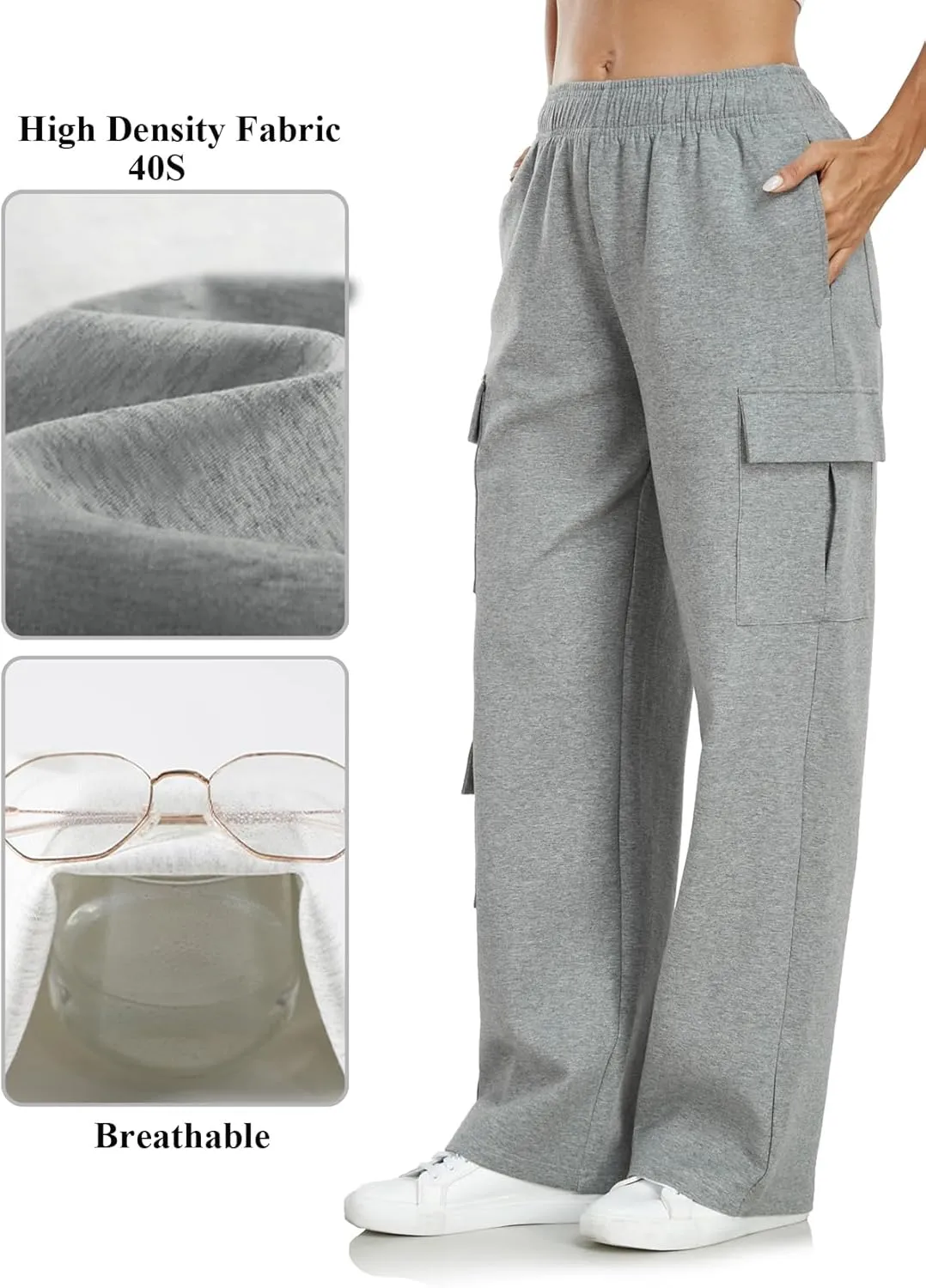 Inno 28" 31" 34" 36" Womens Cargo Sweatpants Y2K Casual Baggy Wide Leg Pants Cotton Jogger Fashion 2025 Trendy