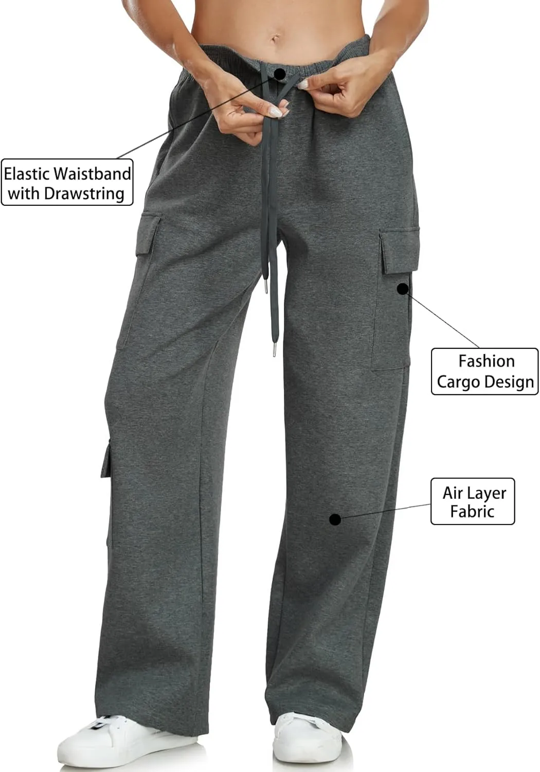 Inno 28" 31" 34" 36" Womens Cargo Sweatpants Y2K Casual Baggy Wide Leg Pants Cotton Jogger Fashion 2025 Trendy