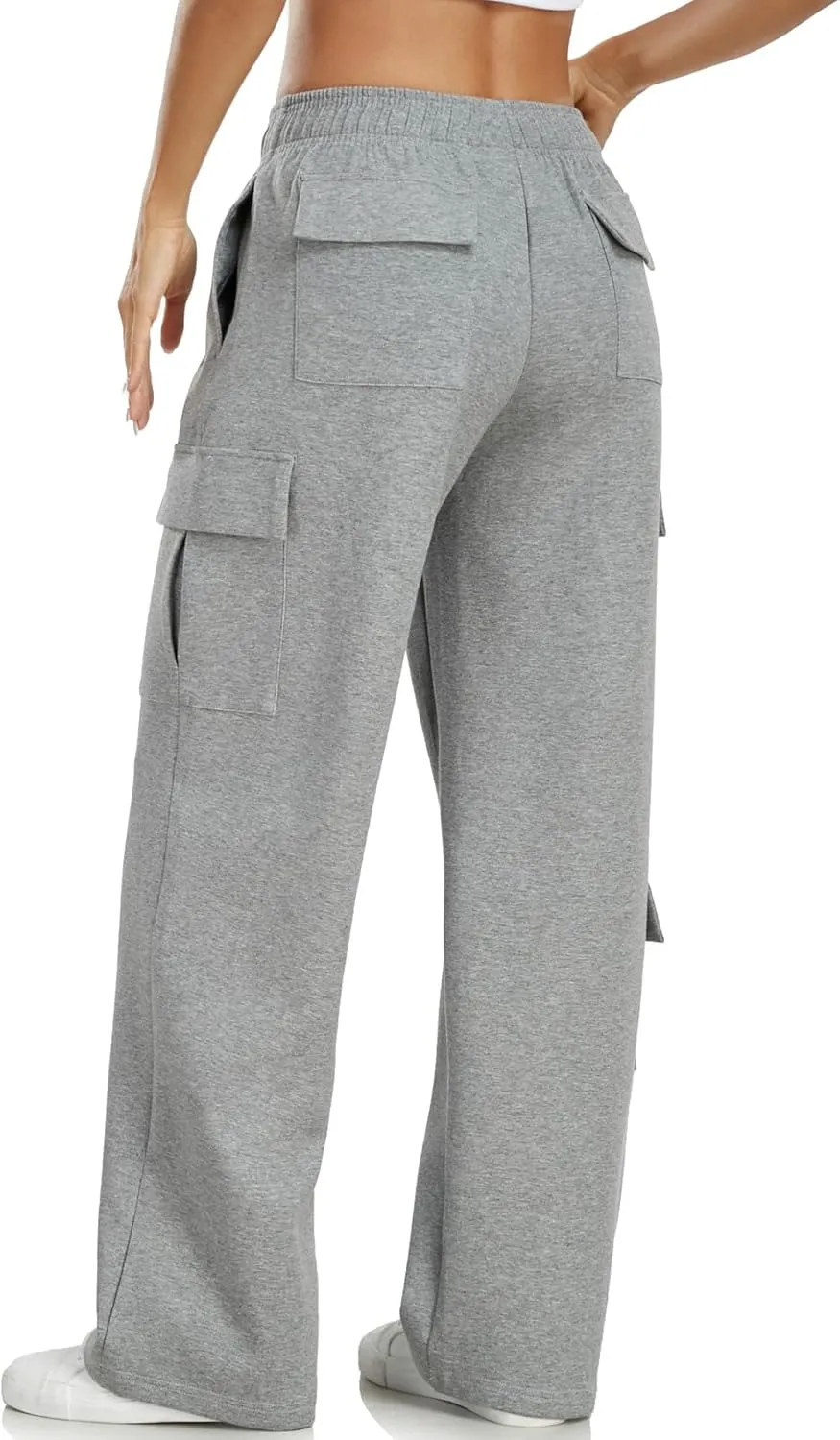 Inno 28" 31" 34" 36" Womens Cargo Sweatpants Y2K Casual Baggy Wide Leg Pants Cotton Jogger Fashion 2025 Trendy