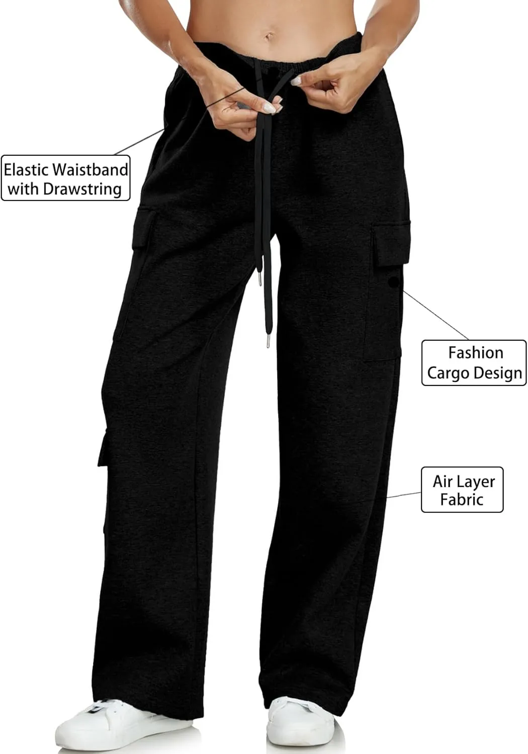 Inno 28" 31" 34" 36" Womens Cargo Sweatpants Y2K Casual Baggy Wide Leg Pants Cotton Jogger Fashion 2025 Trendy