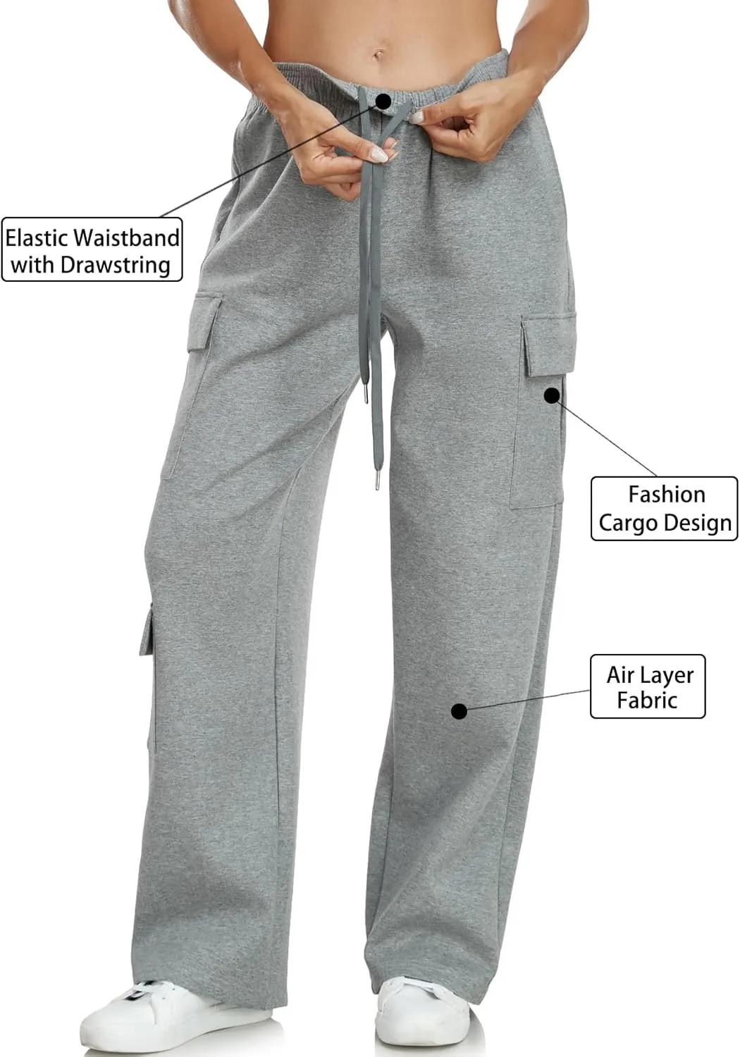 Inno 28" 31" 34" 36" Womens Cargo Sweatpants Y2K Casual Baggy Wide Leg Pants Cotton Jogger Fashion 2025 Trendy