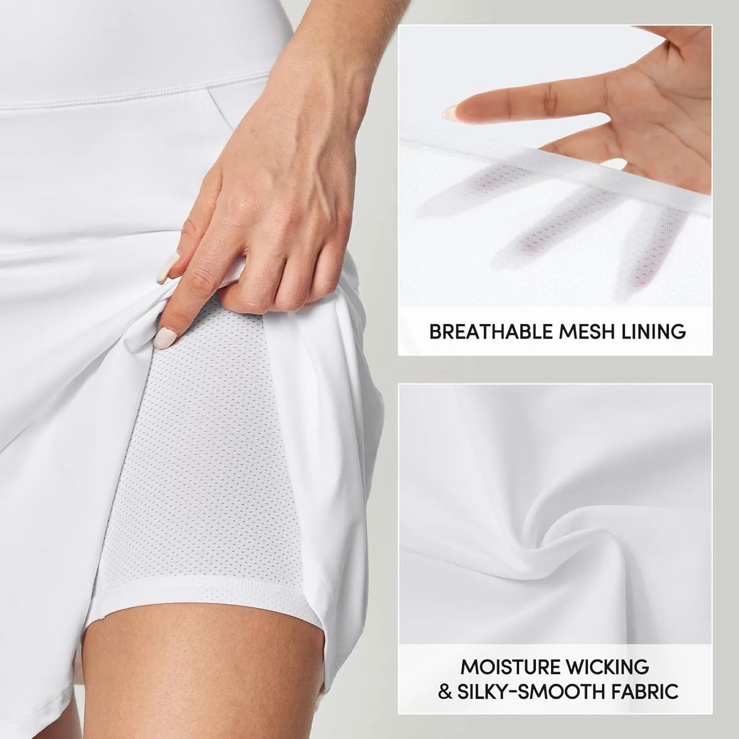 IUGA 20" Knee Length Skort Golf Skirts for Women High Waisted Tennis Skirt Ruffle Skorts for Women with Pockets