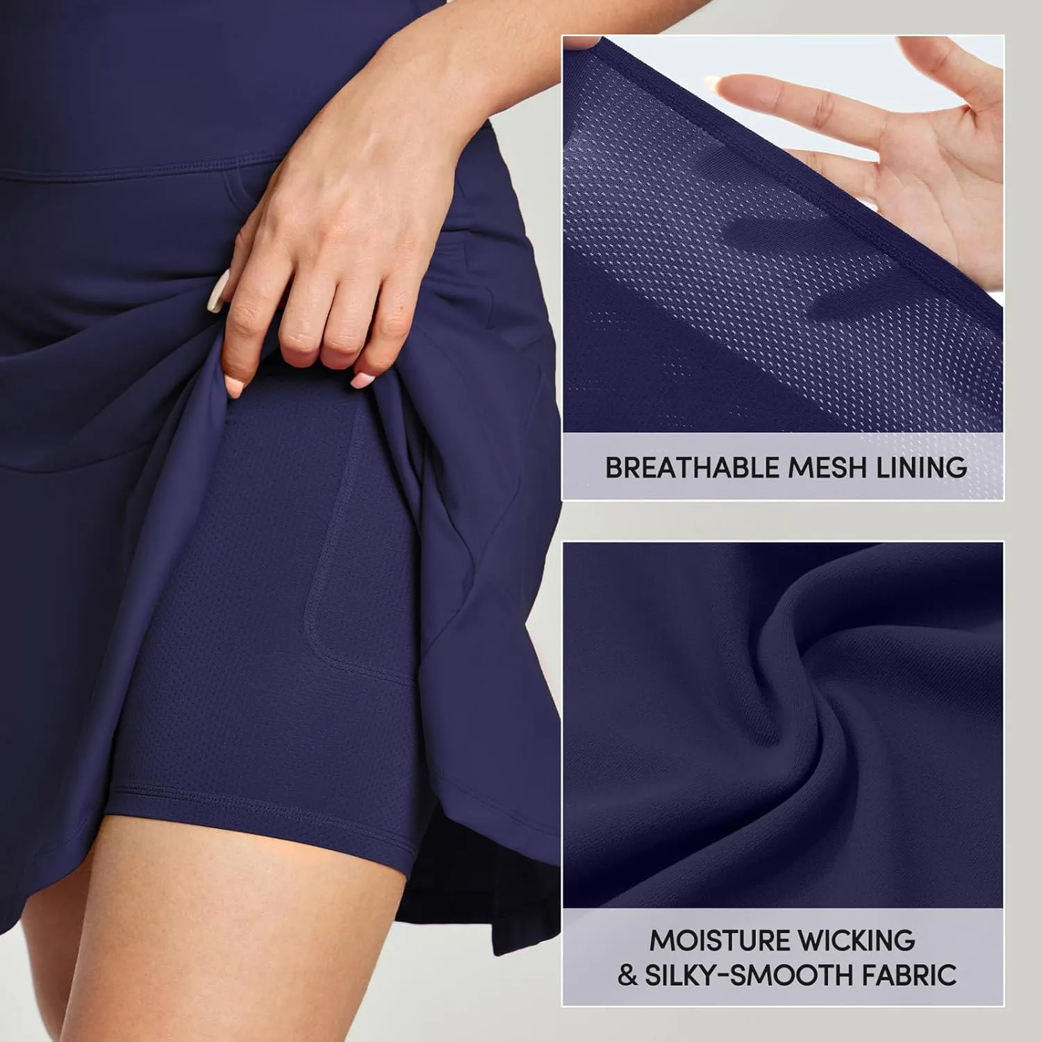 IUGA 20" Knee Length Skort Golf Skirts for Women High Waisted Tennis Skirt Ruffle Skorts for Women with Pockets