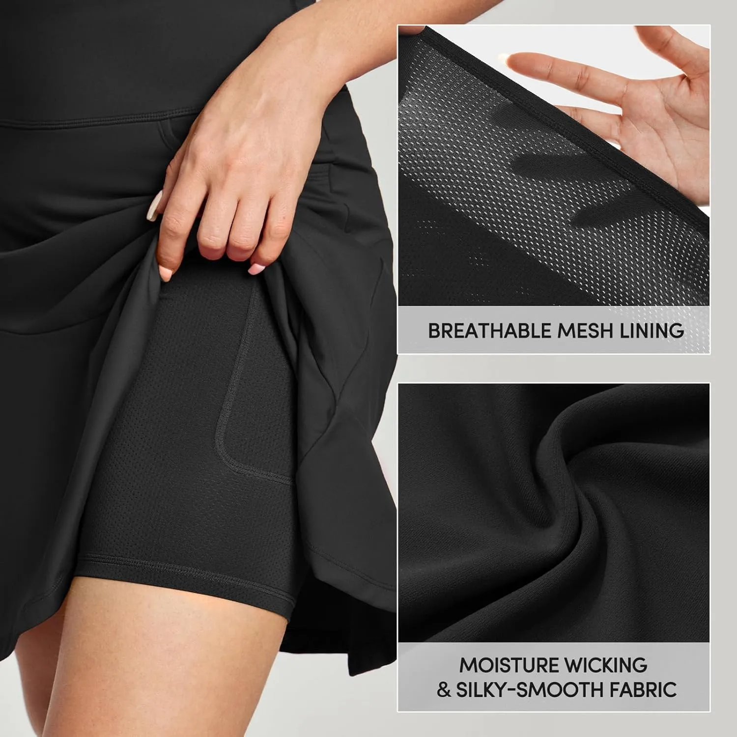 IUGA 20" Knee Length Skort Golf Skirts for Women High Waisted Tennis Skirt Ruffle Skorts for Women with Pockets