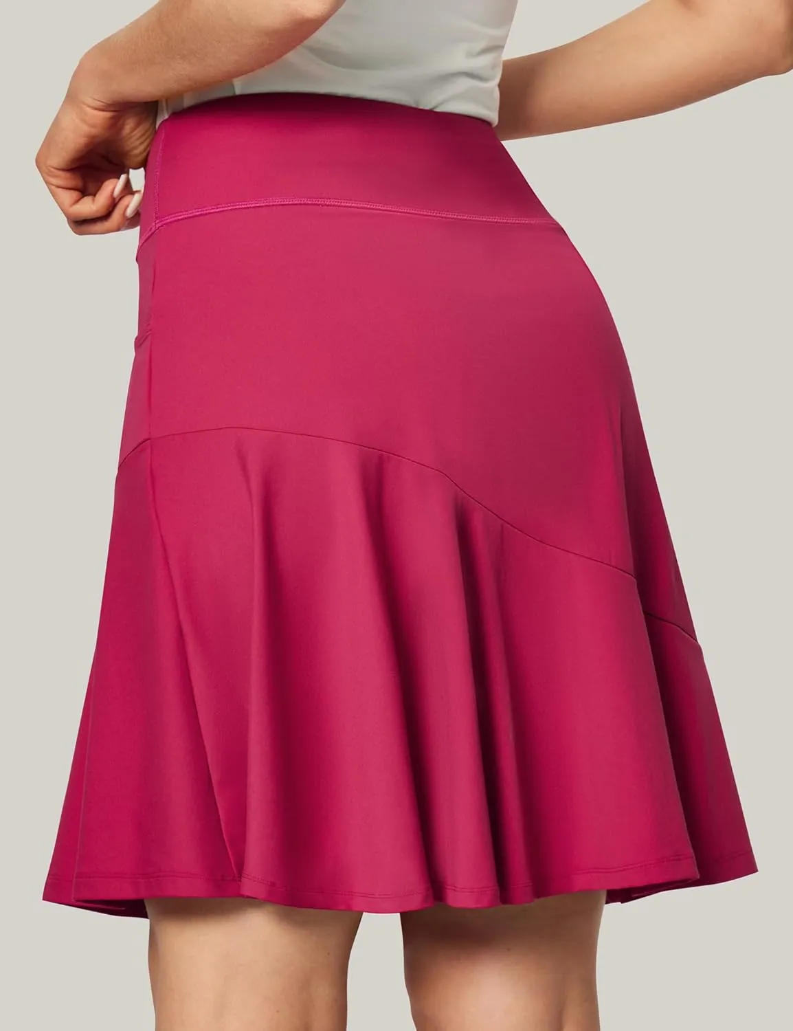 IUGA 20" Knee Length Skort Golf Skirts for Women High Waisted Tennis Skirt Ruffle Skorts for Women with Pockets