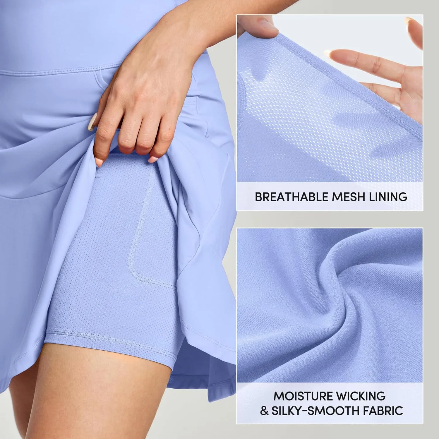 IUGA 20" Knee Length Skort Golf Skirts for Women High Waisted Tennis Skirt Ruffle Skorts for Women with Pockets