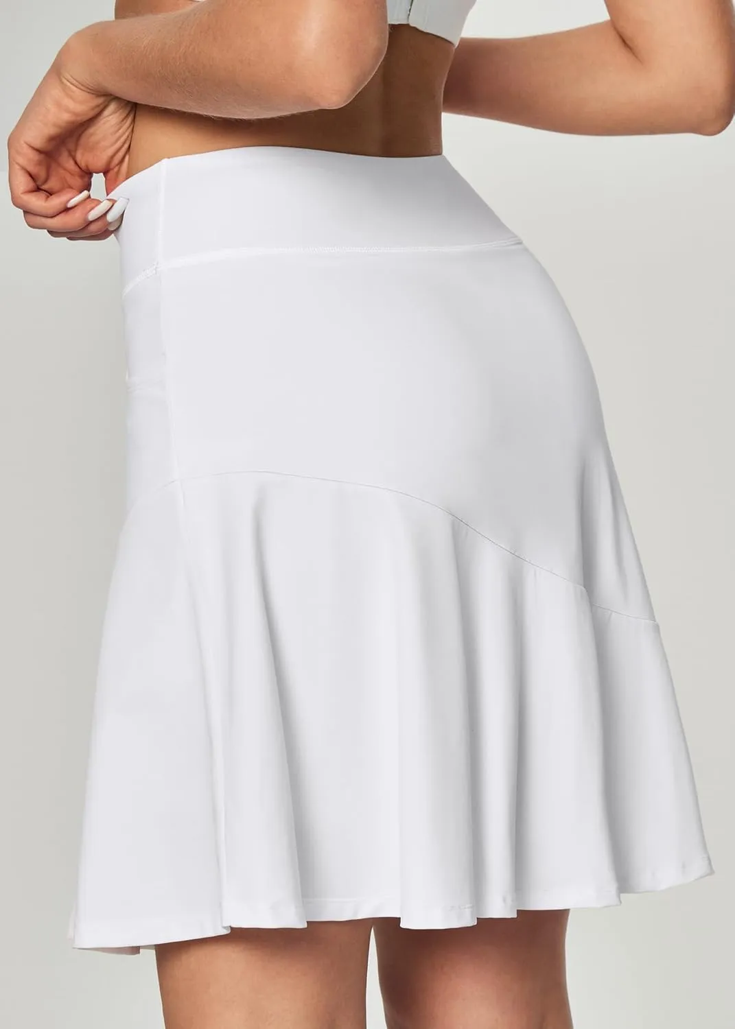 IUGA 20" Knee Length Skort Golf Skirts for Women High Waisted Tennis Skirt Ruffle Skorts for Women with Pockets