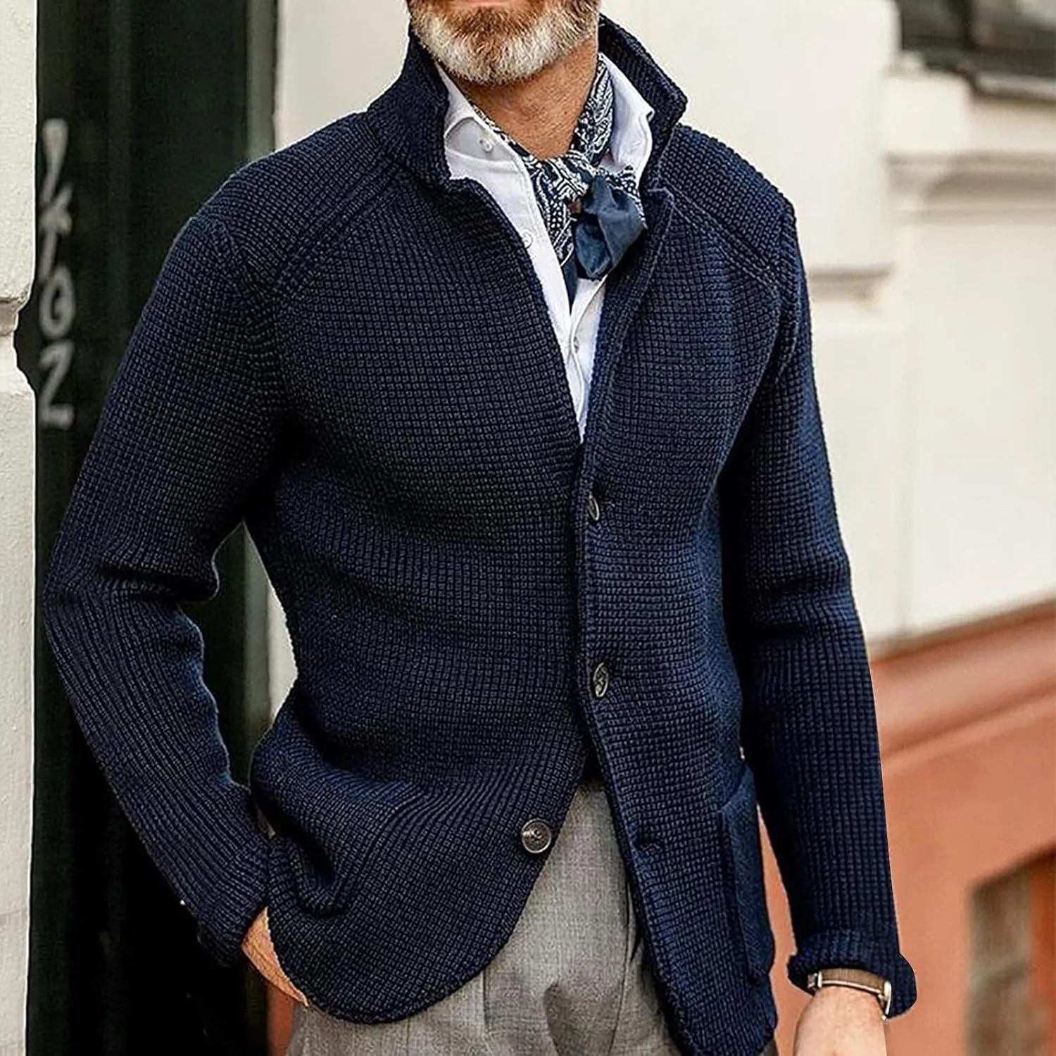 Jackets for Men Autumn and Winter Men's Fashion Cardigan Warm Lapel Hooded Jacket Sweaters Jackets