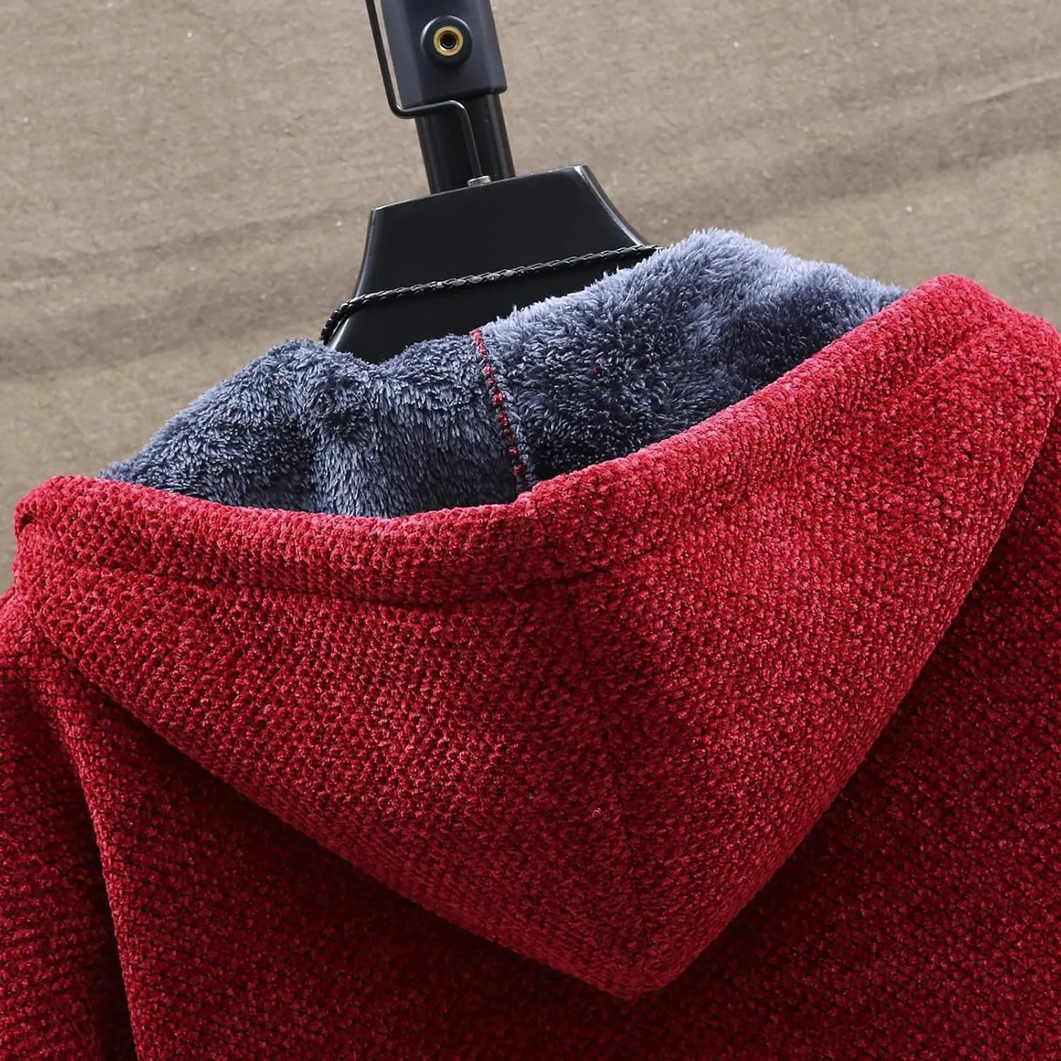 Jackets for Men Fall and Winter Men's Fashion Loose Cardigan Warm Hooded Jacket Sweater Jackets
