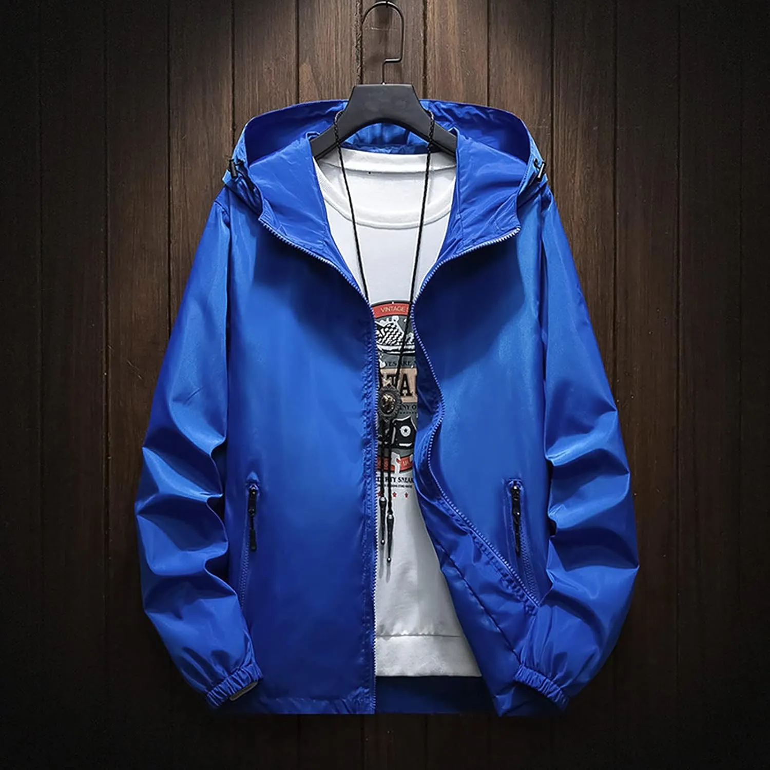 Jackets for Men Men's Fall Winter Casual Plus Size Hoodie Zipper Outdoor Coats Jackets
