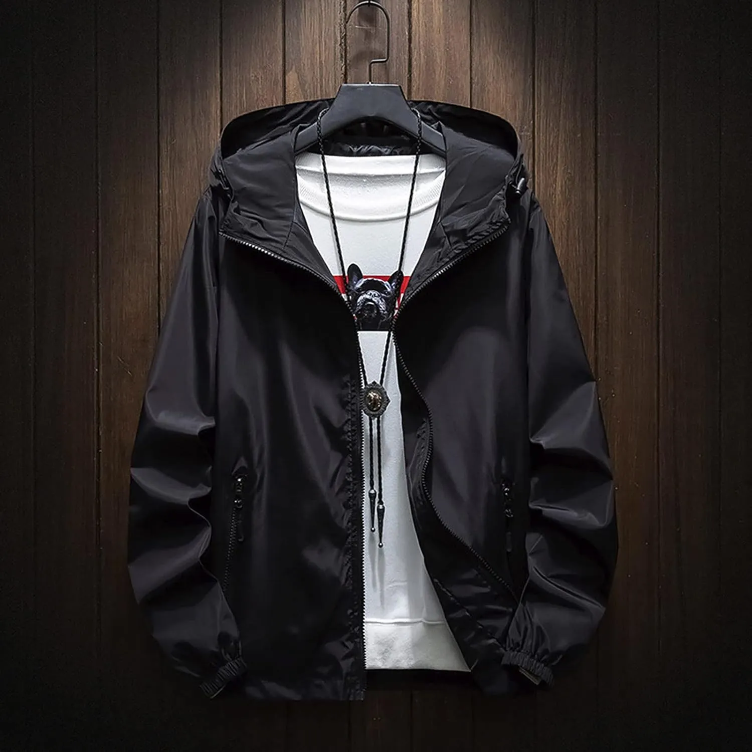 Jackets for Men Men's Fall Winter Casual Plus Size Hoodie Zipper Outdoor Coats Jackets