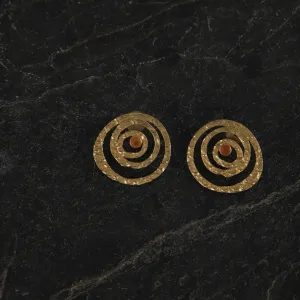 jewelry - berserk - Gold Plated Carnelian Spiral Studs