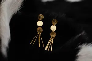 jewelry - berserk - gold plated disc tassel earrings