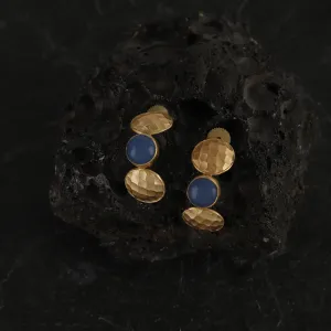 jewelry - berserk - Gold Plated Lapis Half Hoops