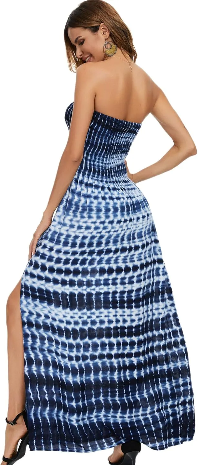 Just Quella Maxi Dresses for Women Summer Strapless Boho Beach Long Dress