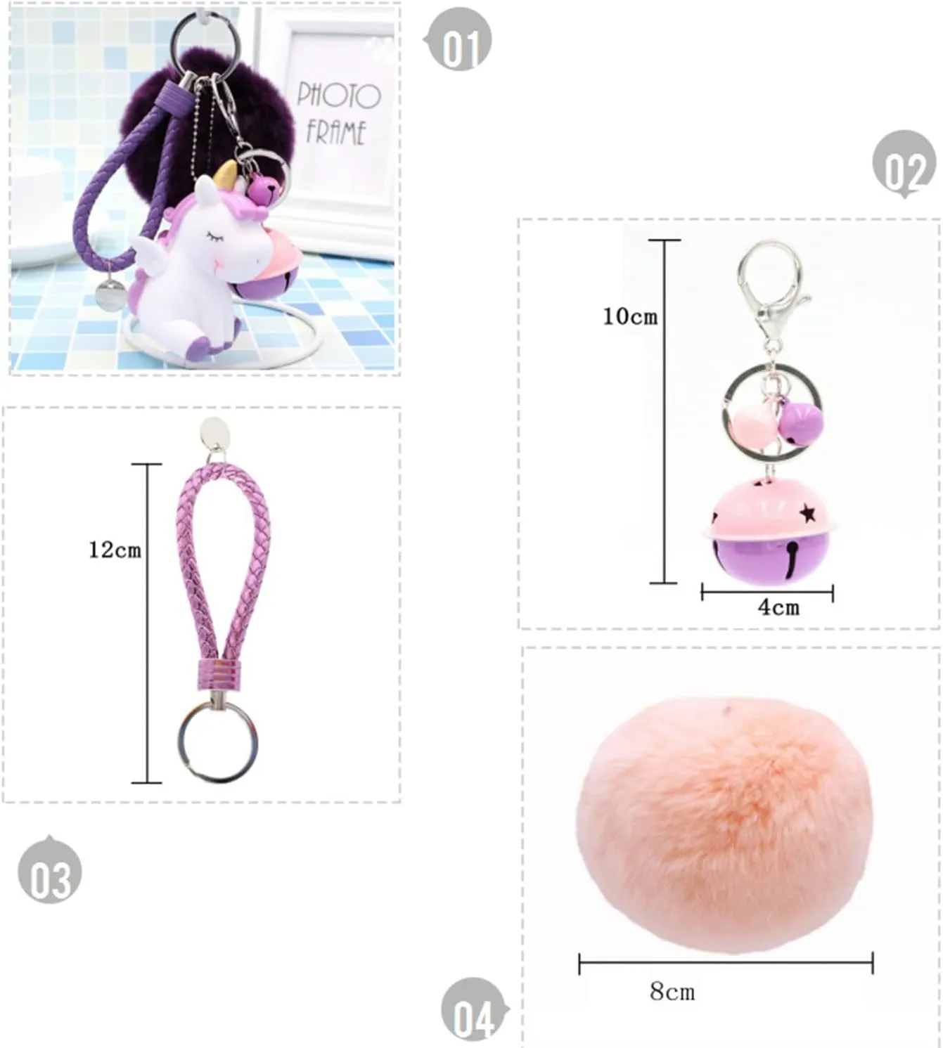 K Keychains for Girls Women Kids Kawaii Anime Cute Car Key Chain Accessories Pom Pom Wristlet Keychain for Backpack Handbag