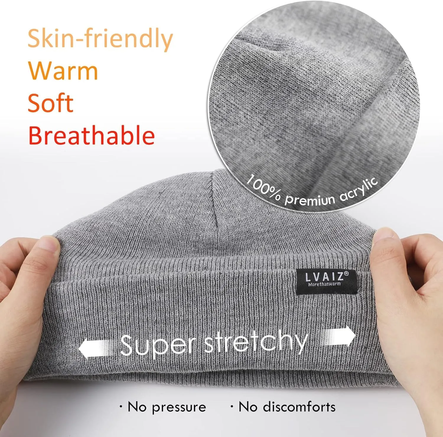Kids Winter Satin Lined Beanie Hats Toddler Warm Cuffed Hat with Silky Lining Children Knitted Watch Hat 2-10 Years