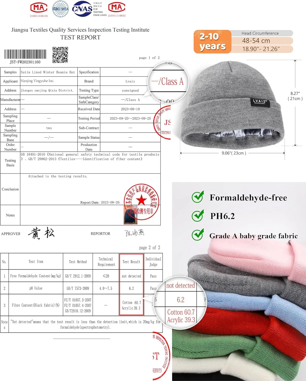 Kids Winter Satin Lined Beanie Hats Toddler Warm Cuffed Hat with Silky Lining Children Knitted Watch Hat 2-10 Years