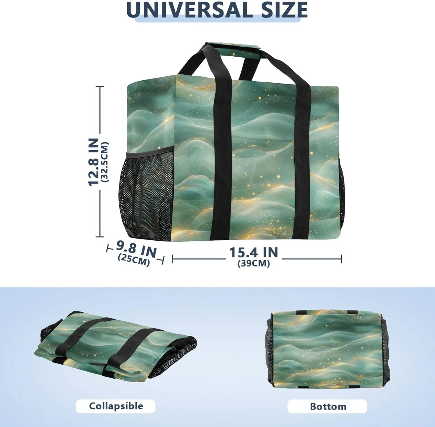 KLL Utility Tote Bags For Women Canvas Foldable With Pockets Carrier Bags
